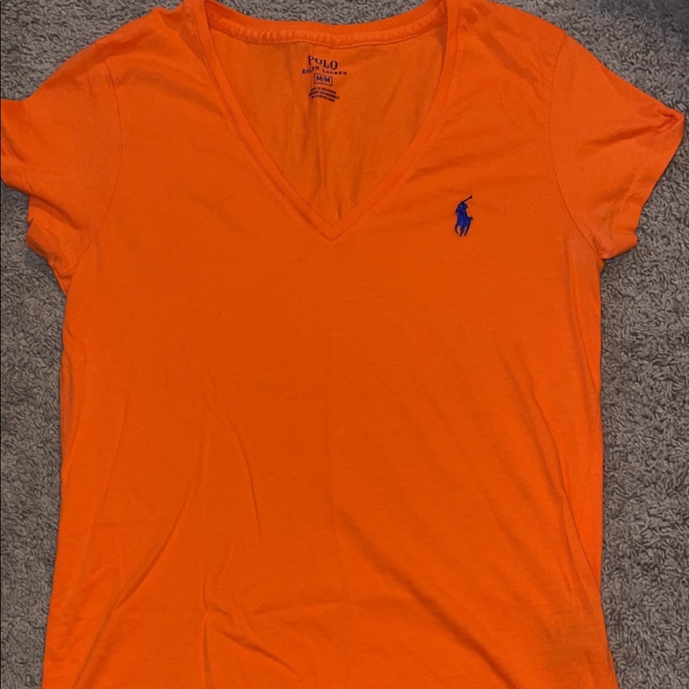 Orange VNeck Polo Tshirt